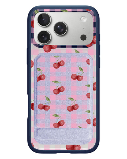 iPhone Magnetic Multifold Wallet - Cherry Tartan