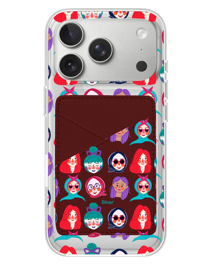 iPhone Phone Wallet Case - Cute Sweety Faces