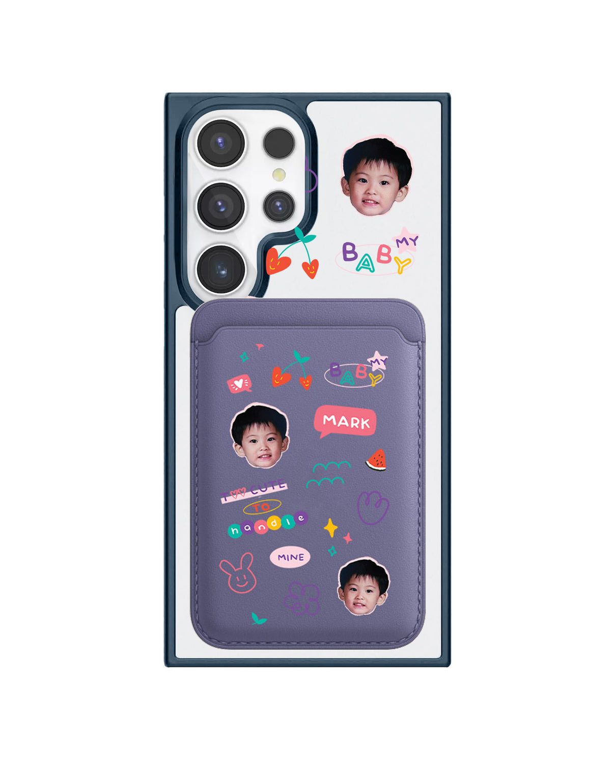 Android Magnetic Wallet Case - Face Grid