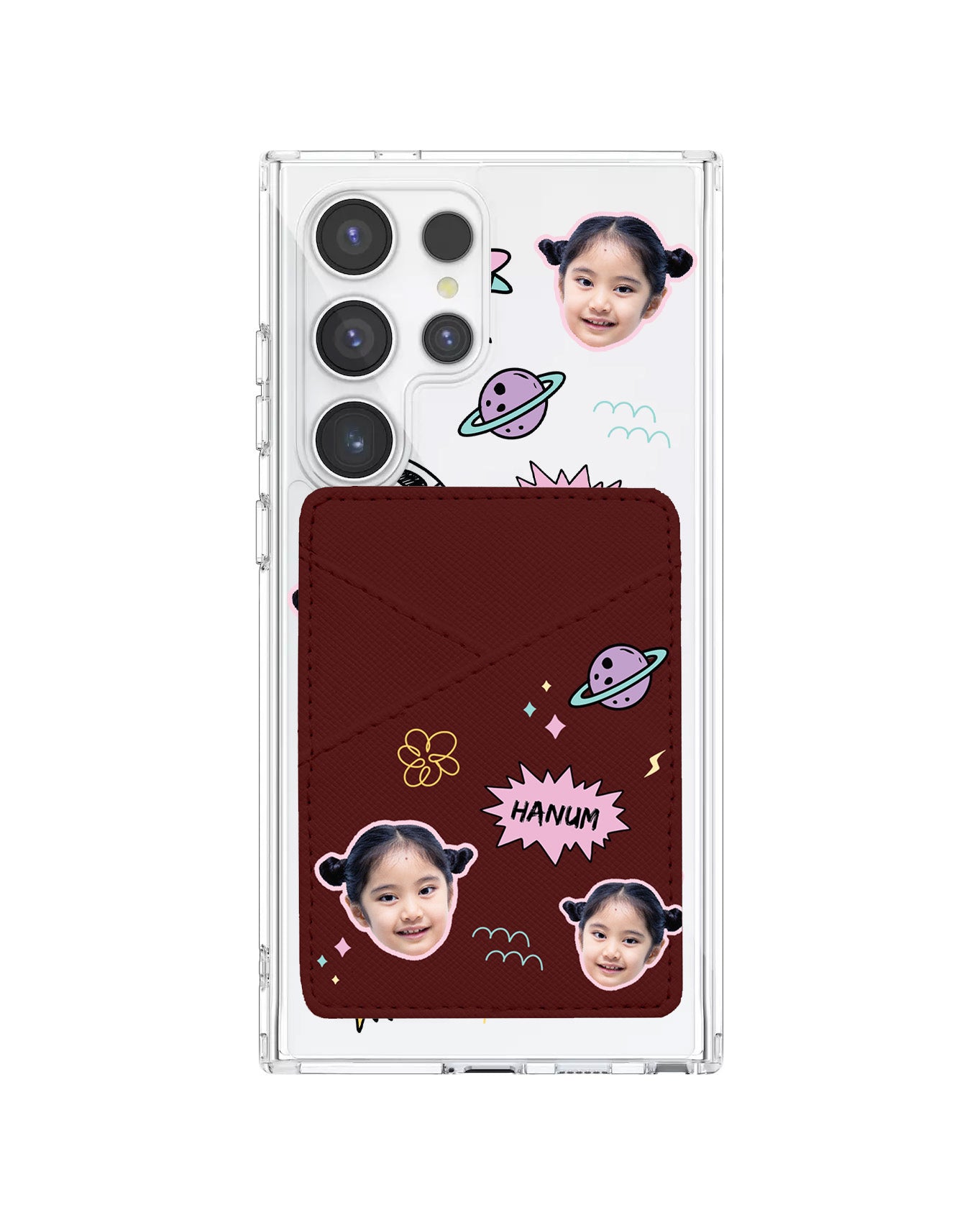 Android Phone Wallet Case - Face Grid Space