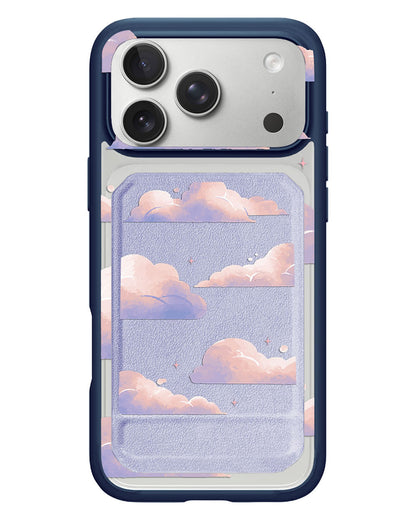 iPhone Magnetic Multifold Wallet - Pastel Clouds
