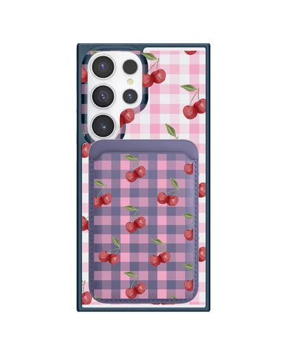 Android Magnetic Wallet Case - Cherry Tartan