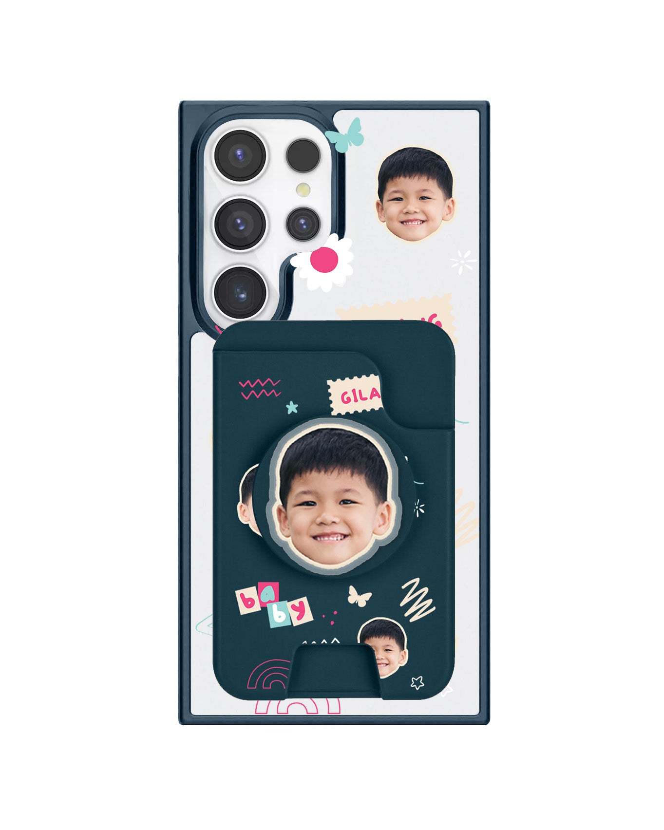 Android Magpop Wallet - Face Grid Abstract