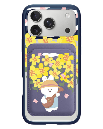 iPhone Magnetic Wallet Case - Bunny Ukulele