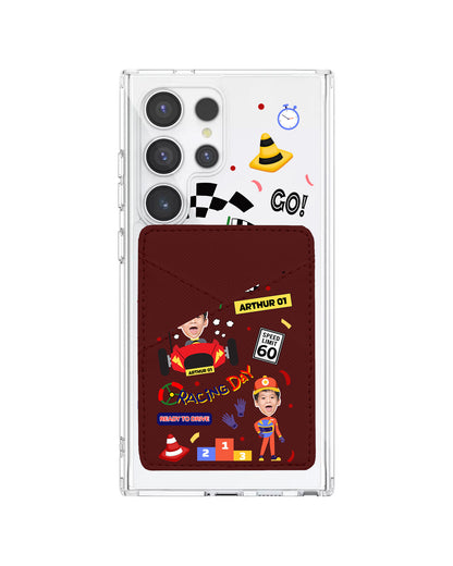 Android Phone Wallet Case - Face Grid Dream Racer