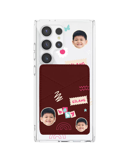 Android Phone Wallet Case - Face Grid Abstract