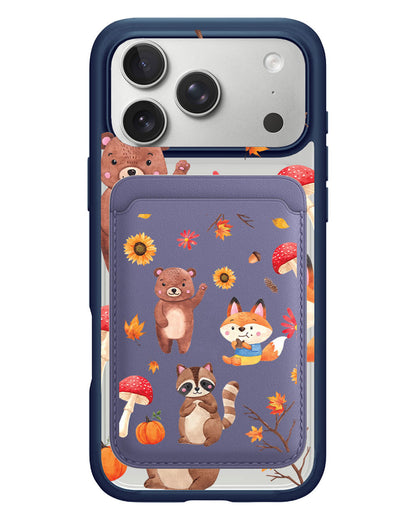 iPhone Magnetic Wallet Case - Autumn Animals