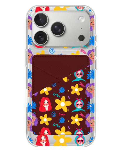 iPhone Phone Wallet Case - Daisy Faces