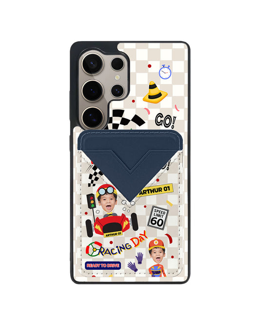 Android Avant Wallet Case - Face Grid Dream Racer