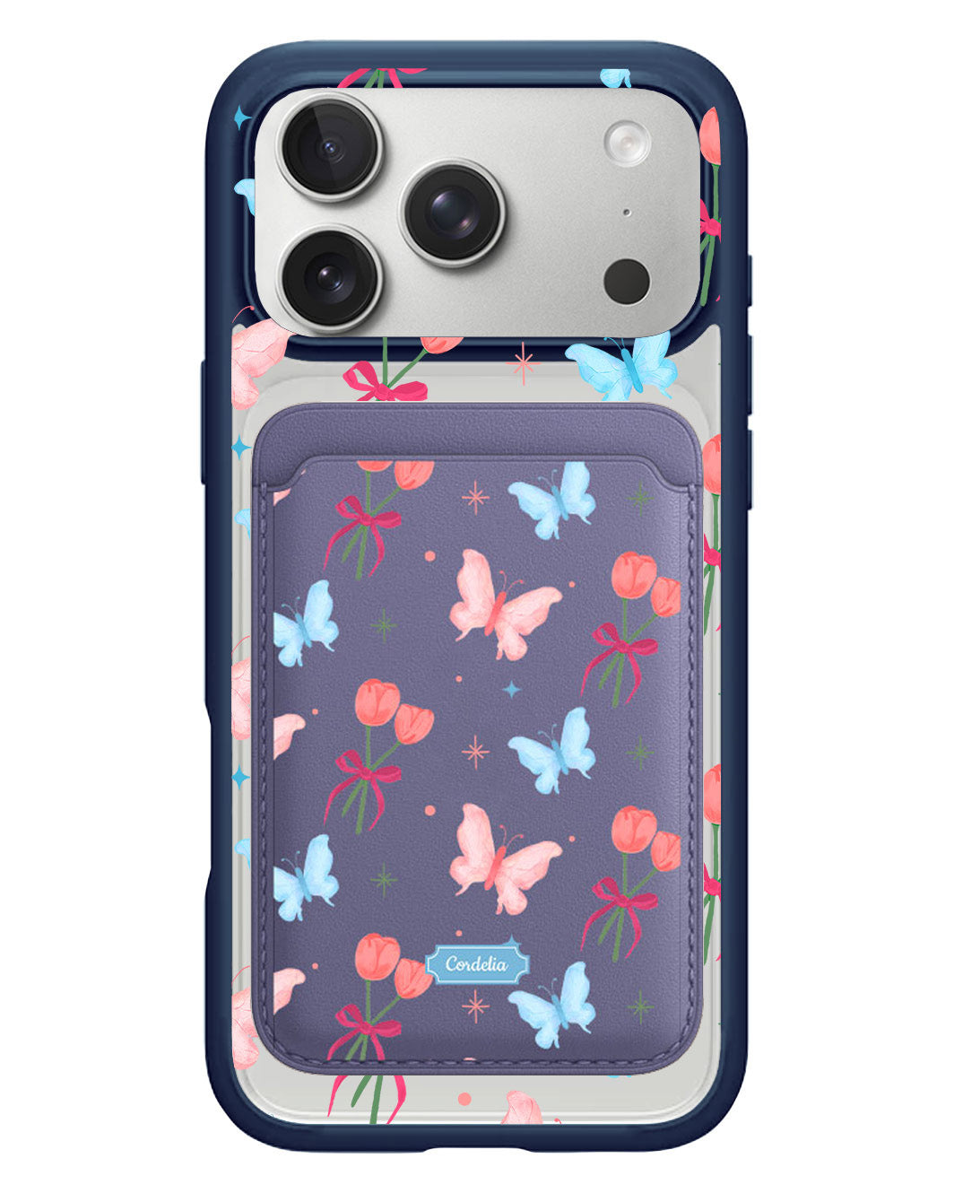 iPhone Magnetic Wallet Case - Coquette Butterfly