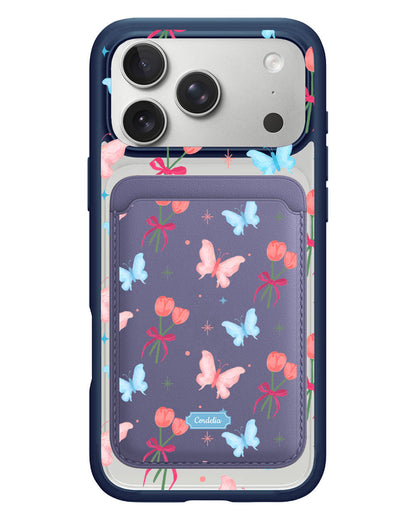 iPhone Magnetic Wallet Case - Coquette Butterfly