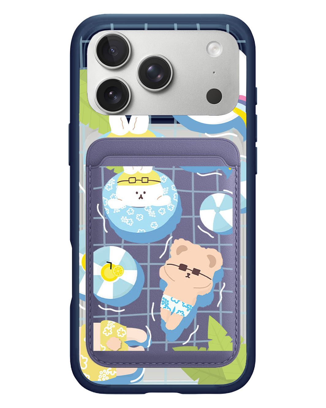 iPhone Magnetic Wallet Case - Pool Party Blue