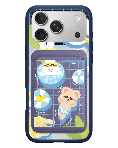 iPhone Magnetic Wallet Case - Pool Party Blue