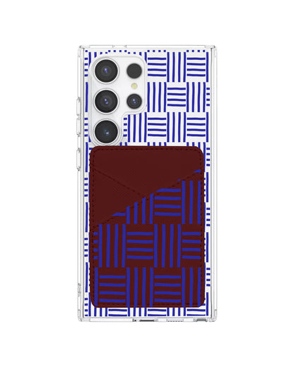 Android Phone Wallet Case - Naval Checkered
