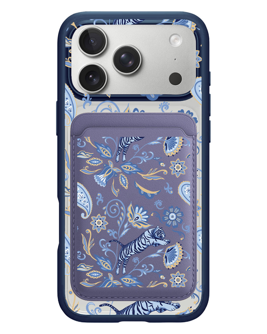 iPhone Magnetic Wallet Case - Tiger & Floral
