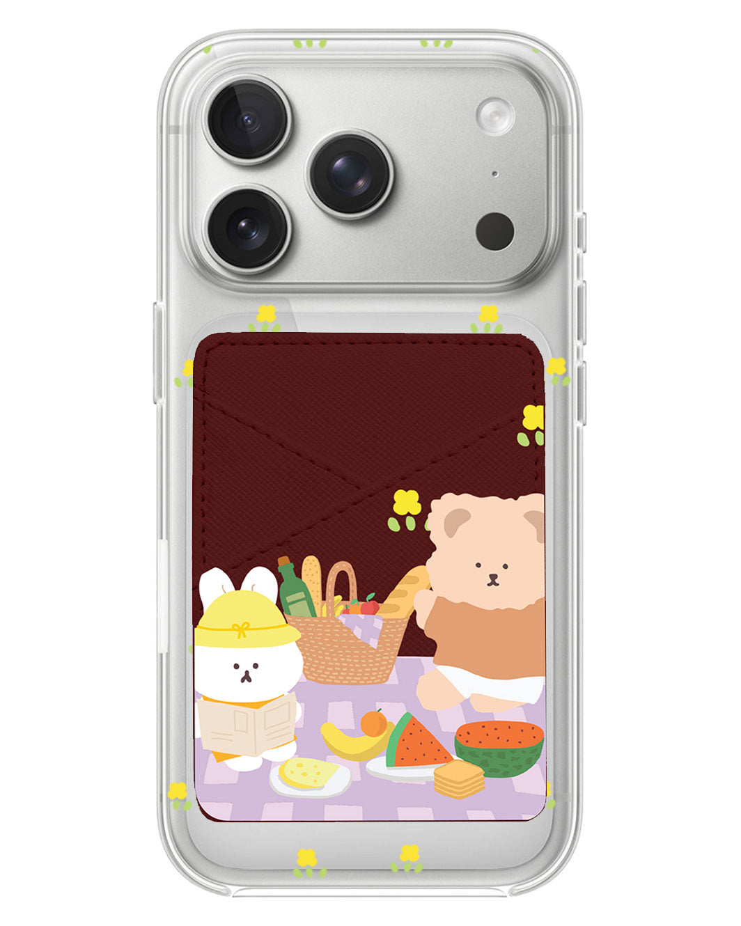 iPhone Phone Wallet Case - Picnic Bear Lilac