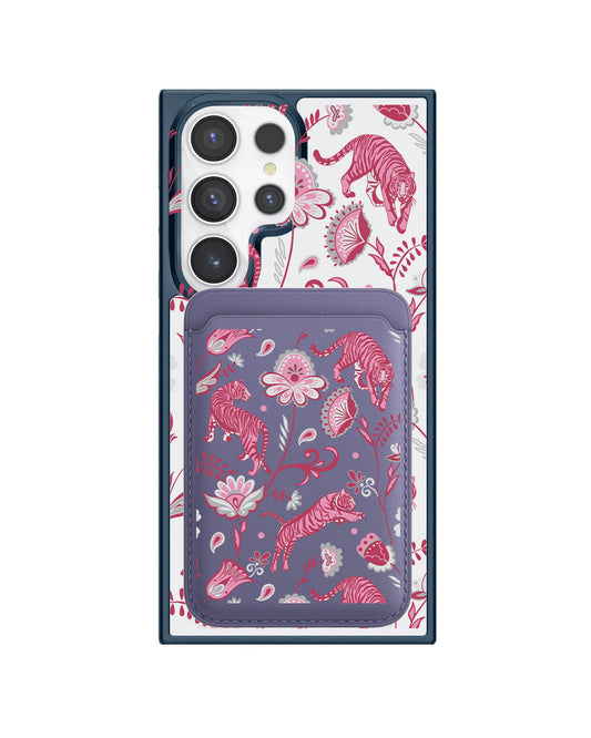 Android Magnetic Wallet Case - Tiger & Floral 7.0