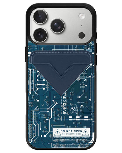 iPhone Avant Wallet Case - Circuit Blue