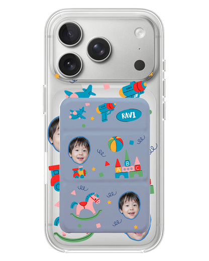 iPhone Magnetic Trifold Wallet Case - Face Grid Boy's Toys