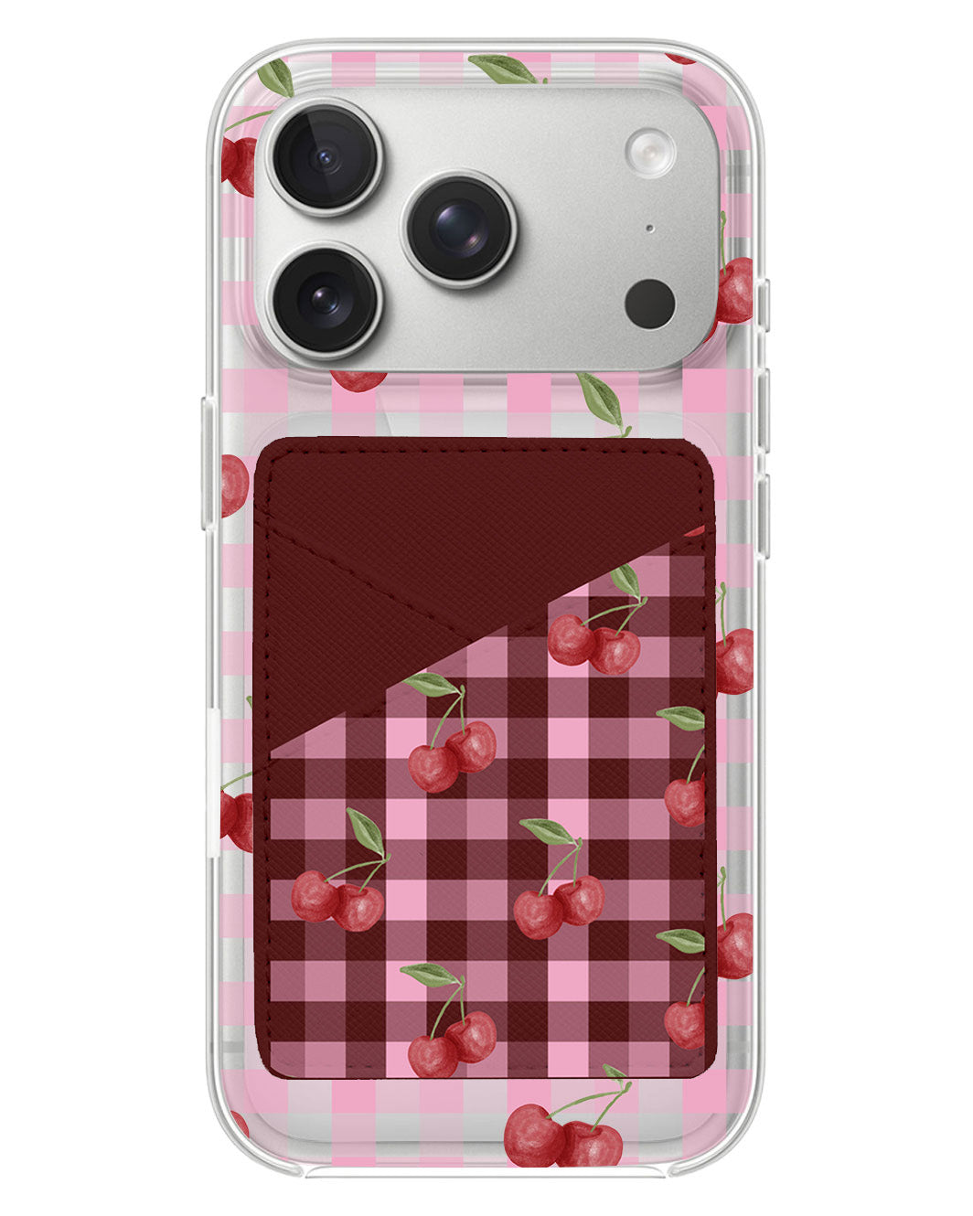 iPhone Phone Wallet Case - Cherry Tartan