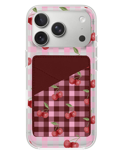iPhone Phone Wallet Case - Cherry Tartan