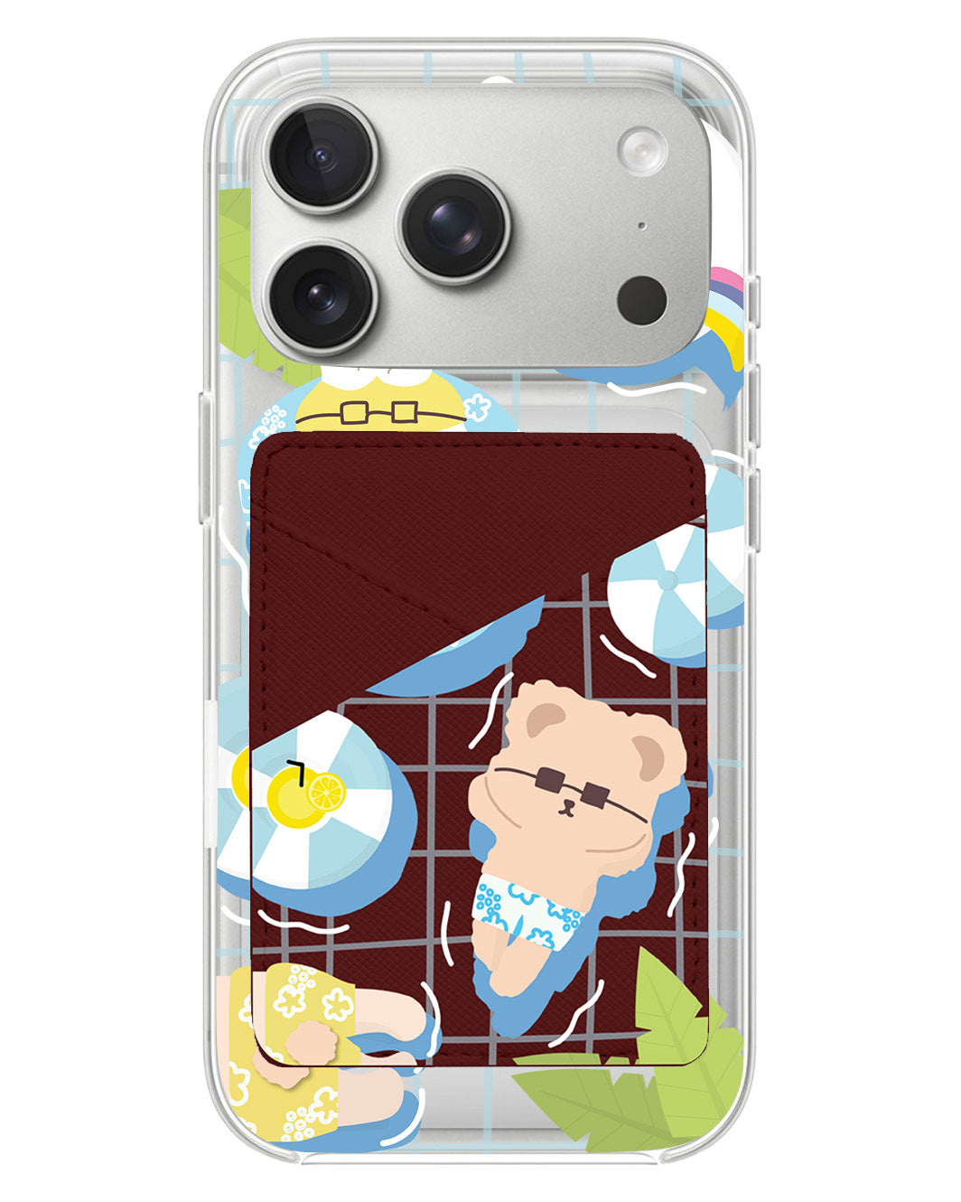 iPhone Phone Wallet Case - Pool Party Blue