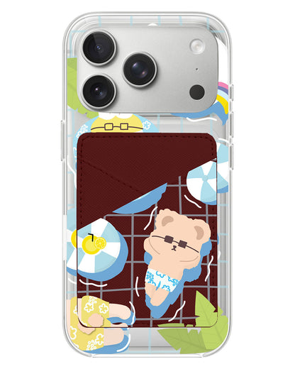iPhone Phone Wallet Case - Pool Party Blue
