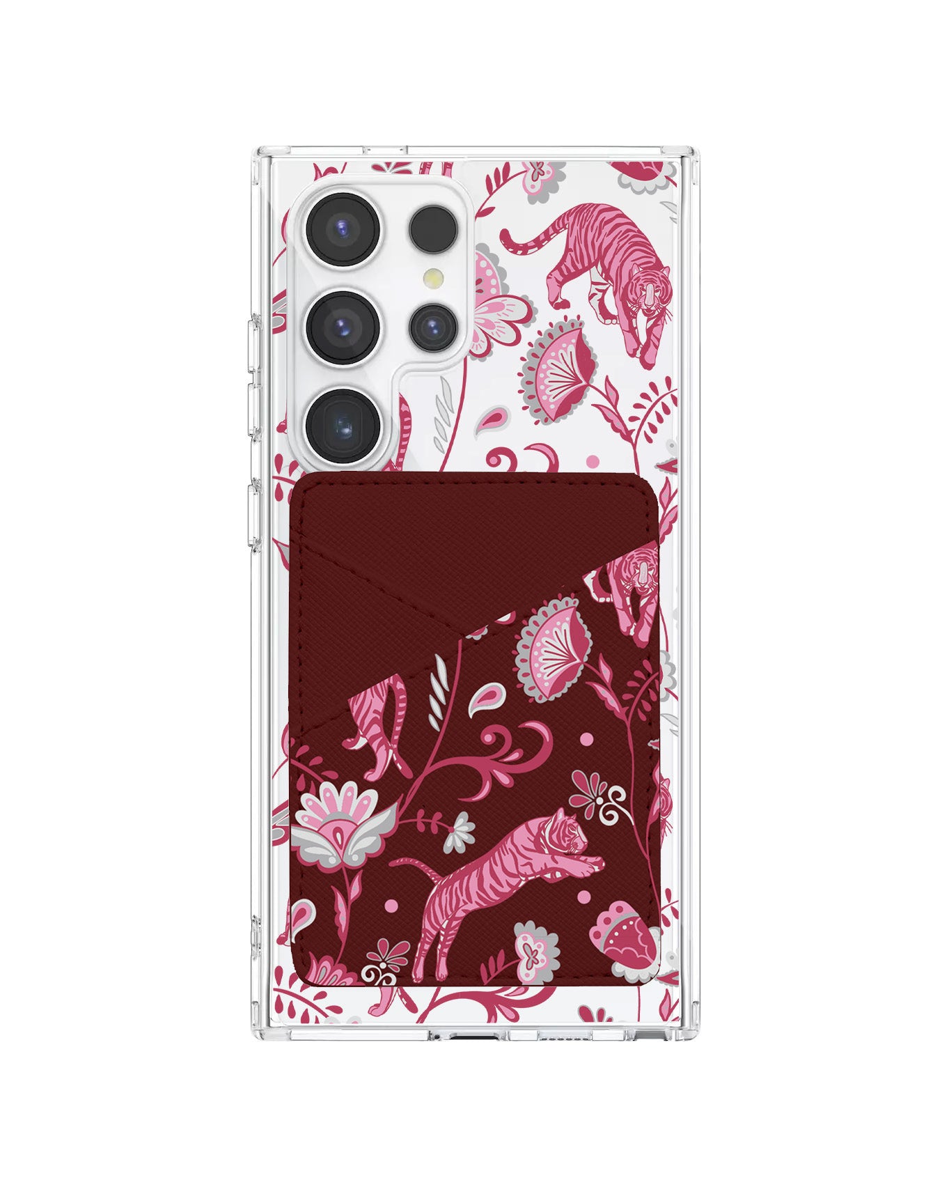 Android Phone Wallet Case - Tiger & Floral 7.0