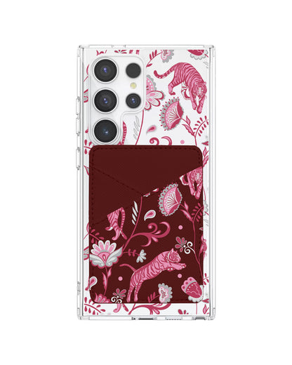 Android Phone Wallet Case - Tiger & Floral 7.0