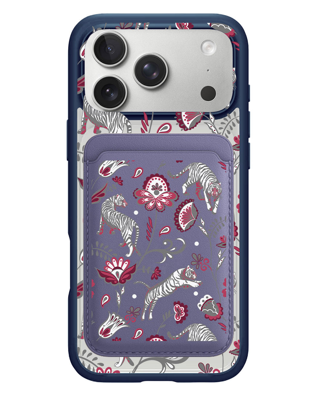 iPhone Magnetic Wallet Case - Tiger & Floral 6.0