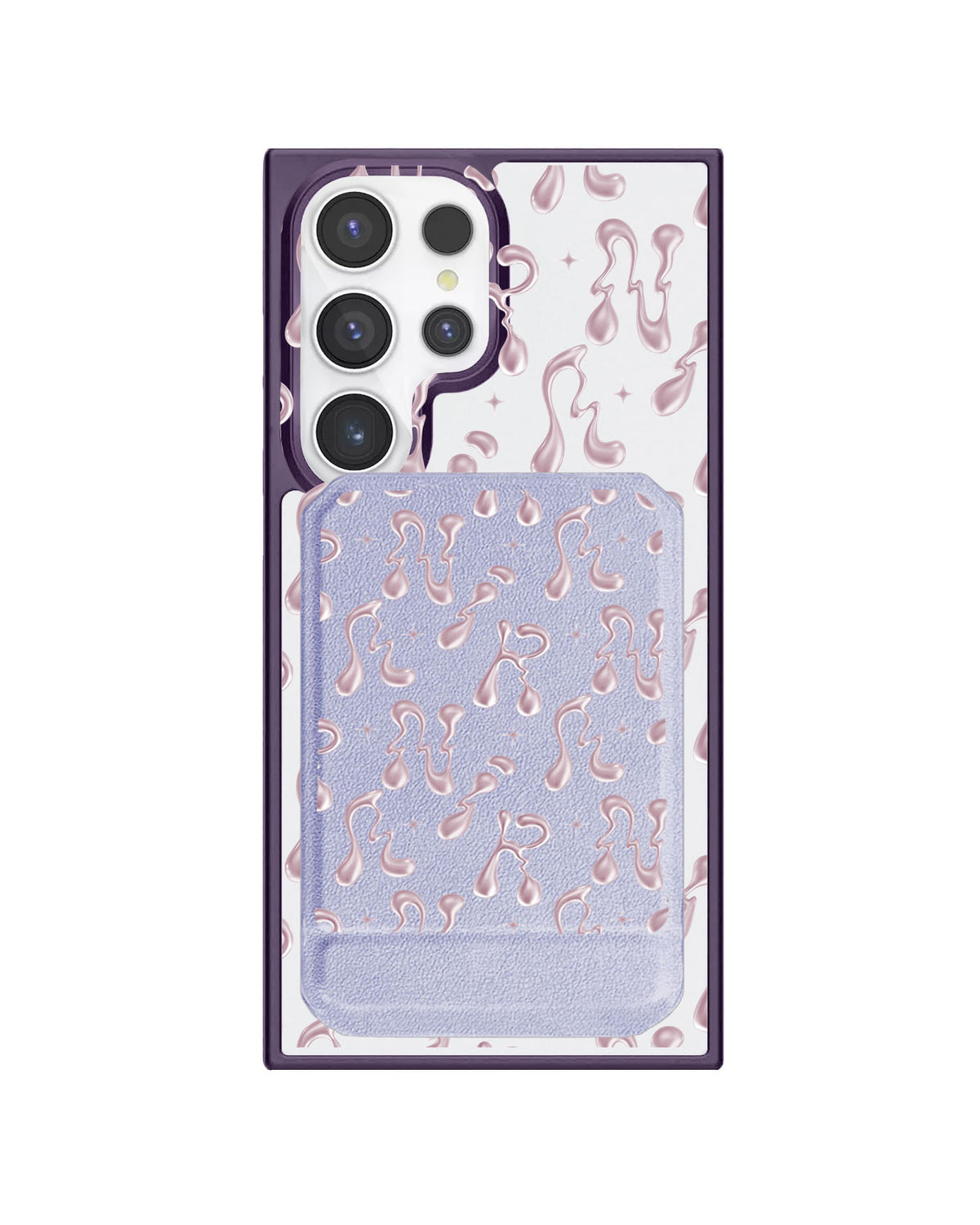 Android Magnetic Multifold Wallet - Pink Chrome Monogram 2.0