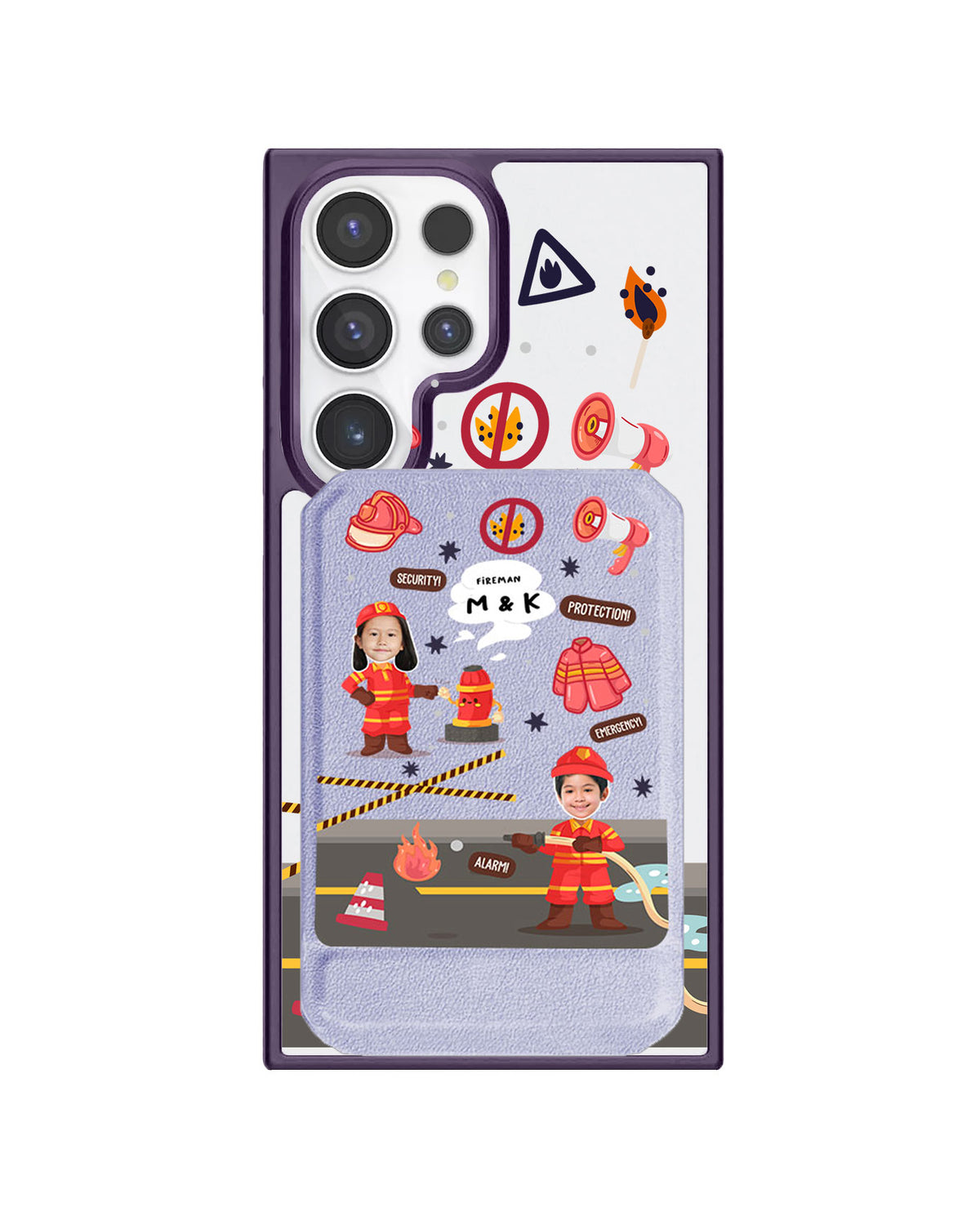 Android Magnetic Multifold Wallet - Face Grid Dream Firefighter