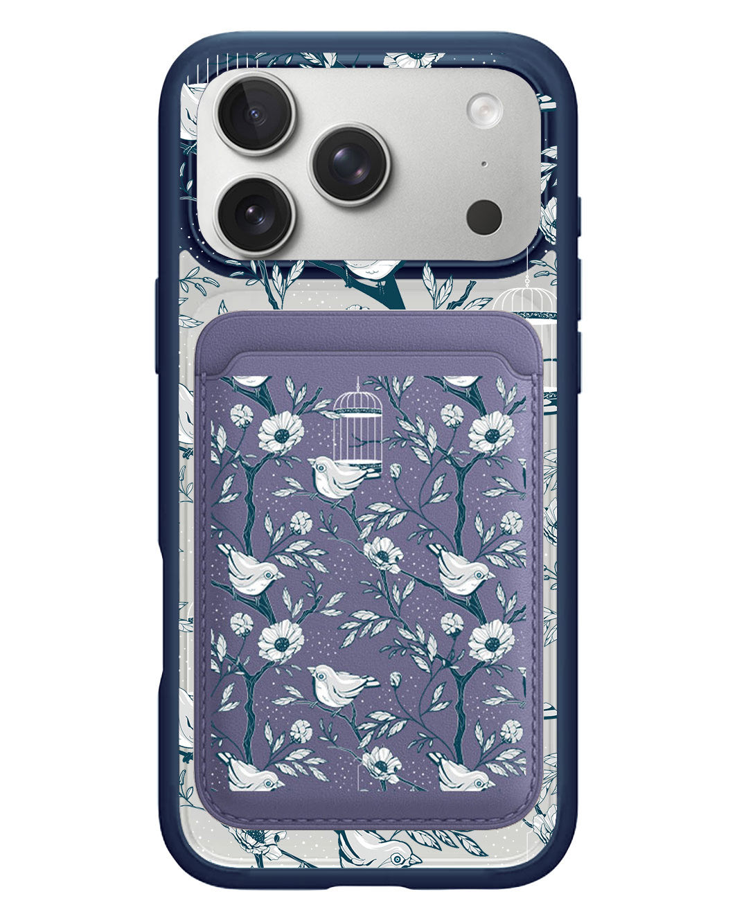 iPhone Magnetic Wallet Case - Lovebird Monochrome