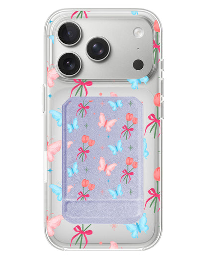 iPhone Magnetic Multifold Wallet - Coquette Butterfly