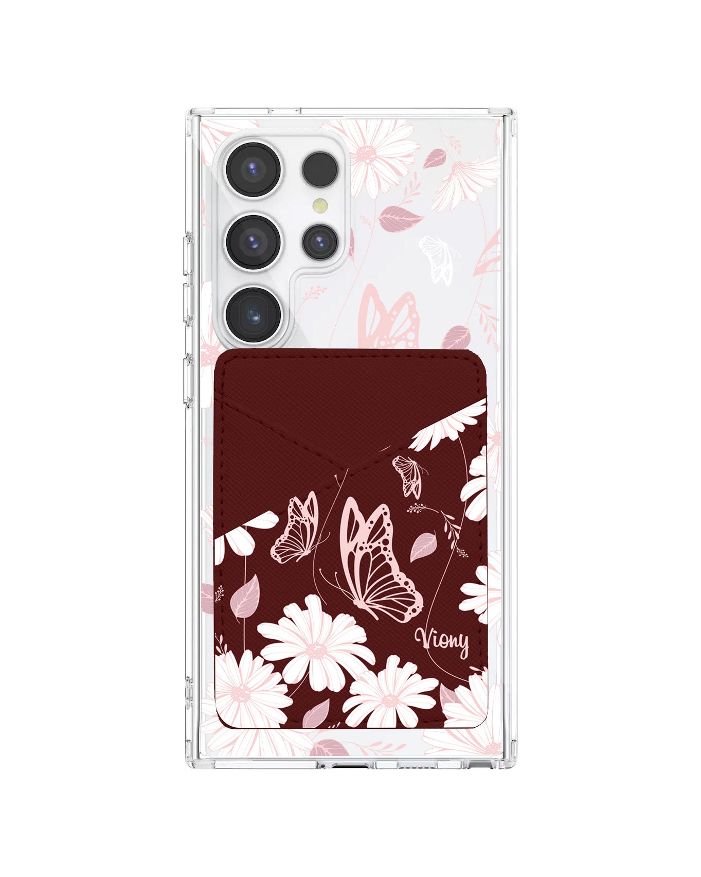 Android Phone Wallet Case - Butterfly & Daisy
