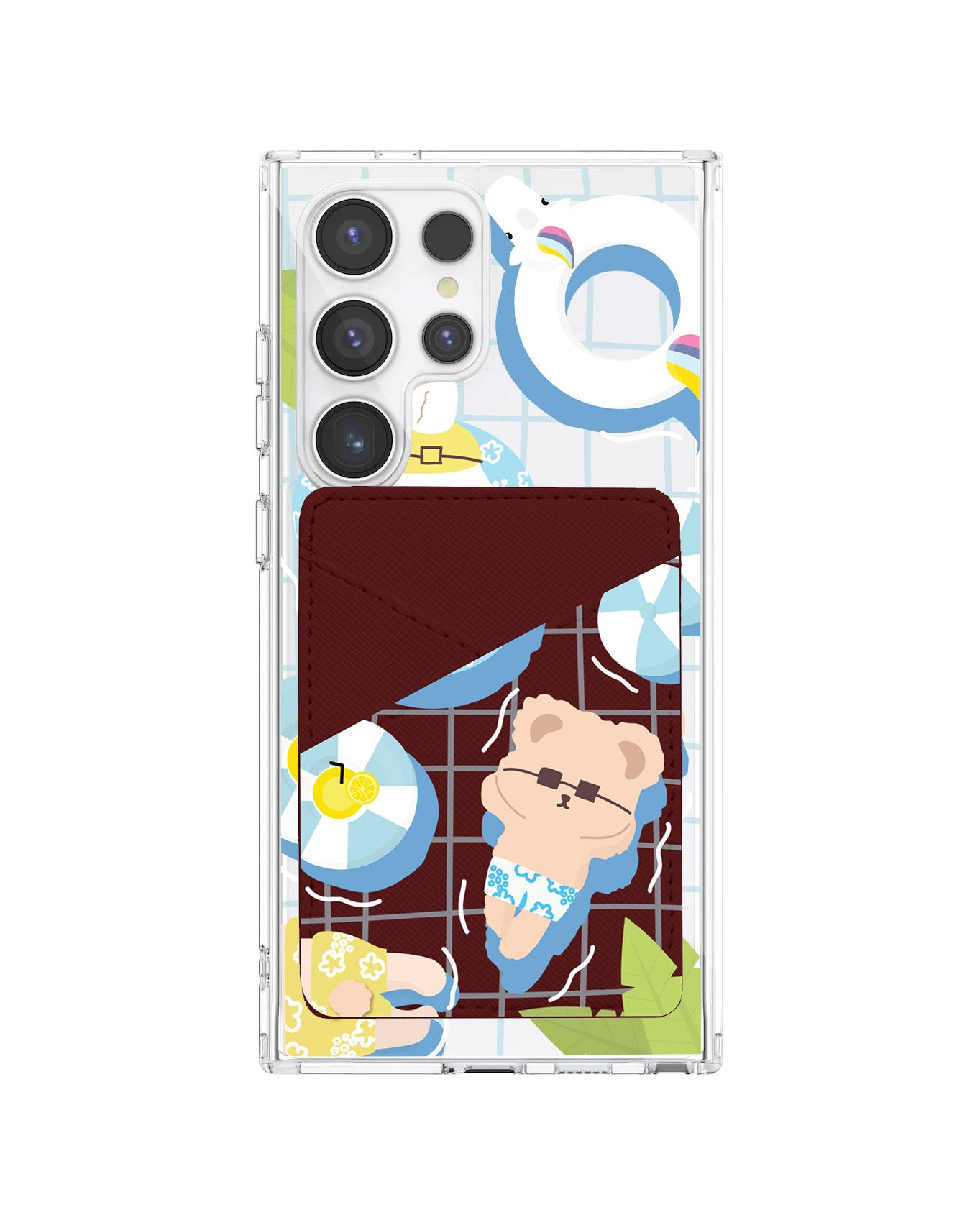 Android Phone Wallet Case - Pool Party Blue