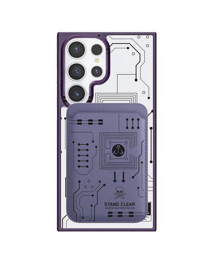 Android Magnetic Wallet Case - Circuit Black