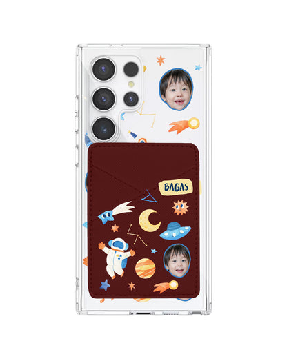 Android Phone Wallet Case - Face Grid Astronout