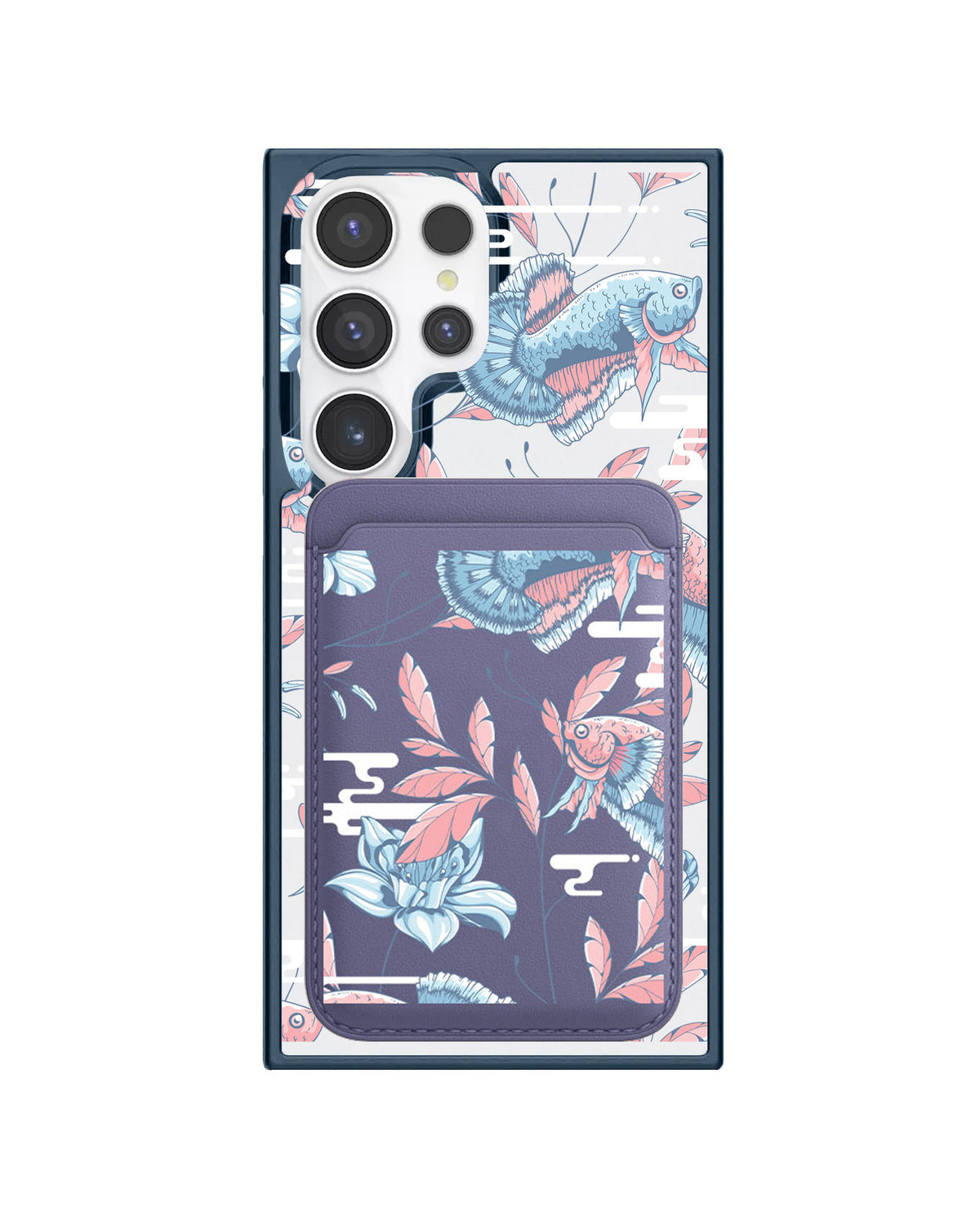 Android Magnetic Wallet Case - Fish & Floral 3.0