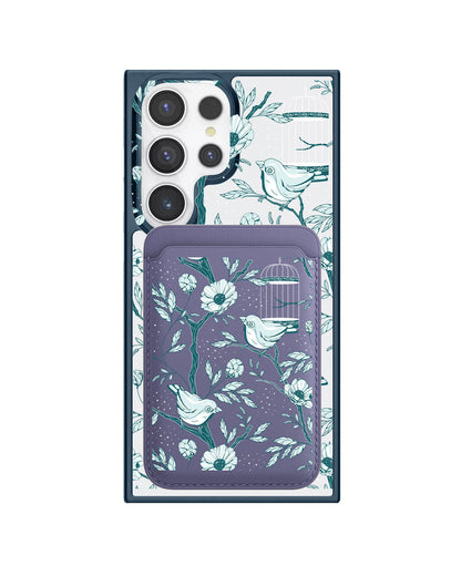 Android Magnetic Wallet Case - Lovebird Monochrome 6.0