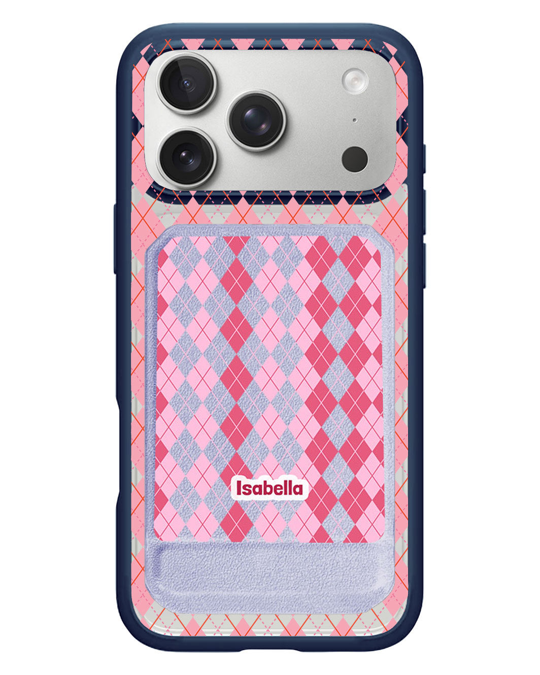 iPhone Magnetic Multifold Wallet - Pink Argyle