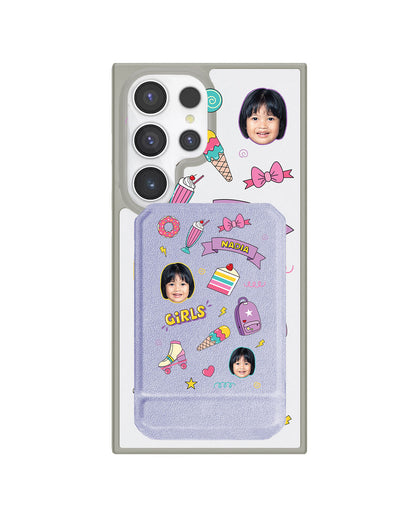 Android Magnetic Multifold Wallet - Face Grid Comic