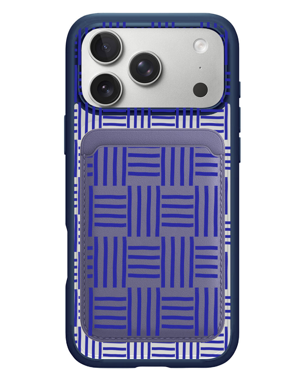 iPhone Magnetic Wallet Case - Naval Checkered