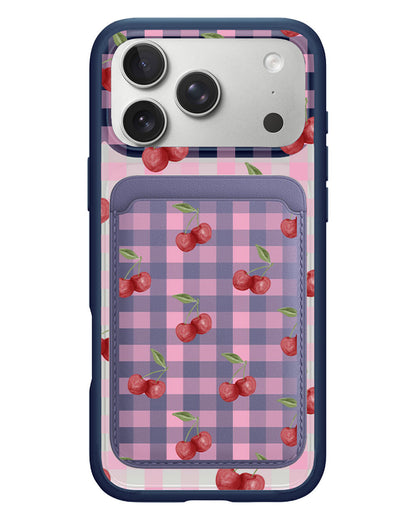 iPhone Magnetic Wallet Case - Cherry Tartan