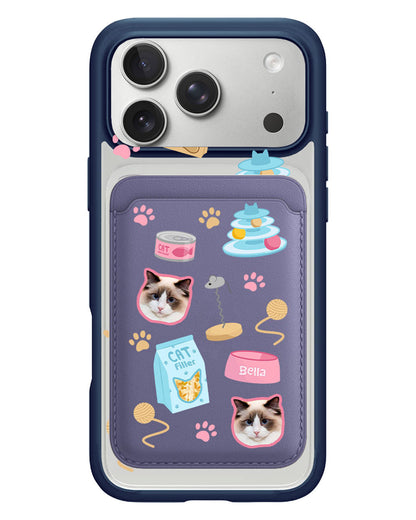 iPhone Magnetic Wallet Case - Pet Grid Kitty Playtime