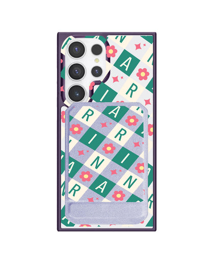Android Magnetic Multifold Wallet - Flower Grid Monogram 4.0