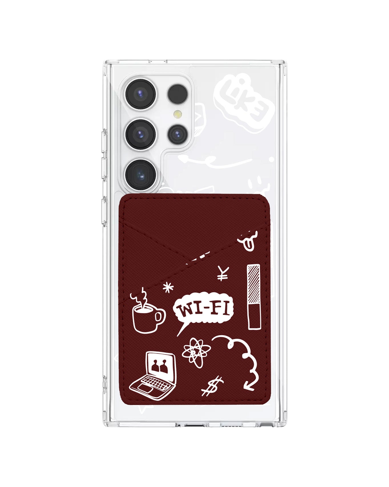 Android Phone Wallet Case - Social White
