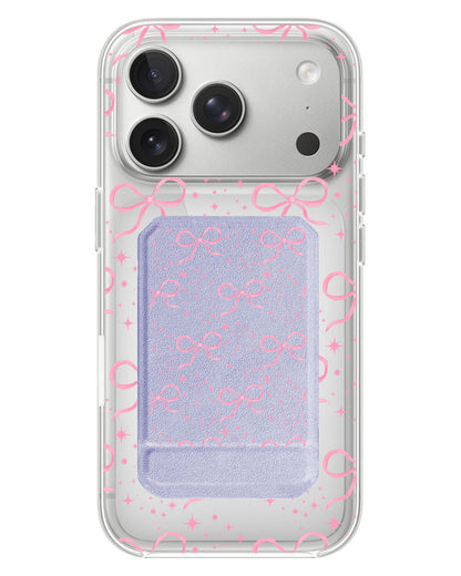 iPhone Magnetic Multifold Wallet - Coquette Glittery Bow