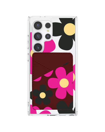 Android Phone Wallet Case - Daisy Hot Pink