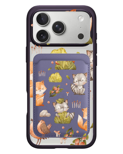 iPhone Magnetic Wallet Case - Racoon and Friends